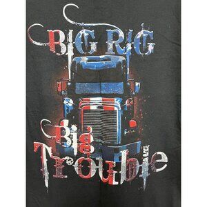 Big Rig Big Trouble" Trucker T-Shirt XL NEW